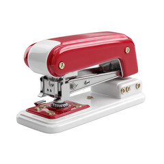 Retro Red and White Stapler with Brass Accents