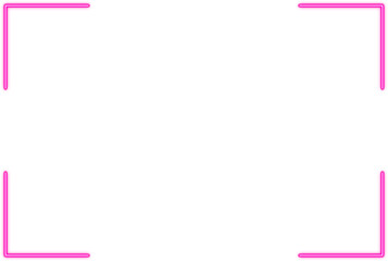 Neon Corner neon rectangle frame with rounded corners glowing light border outline on transparent background Purple pink neon glowing rectangle frame with rounded corners light border outline