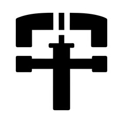 Obraz premium Abstract geometric industrial pipe fitting silhouette