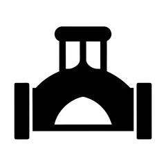 Architectural silhouette of a mosque with dome and minarets