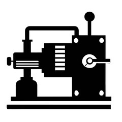 Obraz premium Industrial machine silhouette with pipes and controls