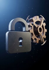 Lock and Gear - Security and Technology Integration Concept.