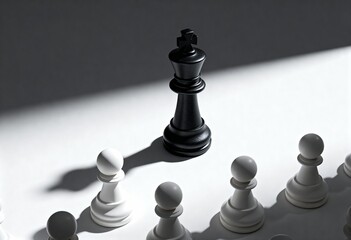King Facing Pawns Black King, White Army