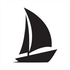 Sailboat vector silhouette sketch art logo illustration