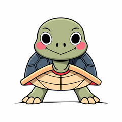 Obraz premium Smiling turtle character with transparent background