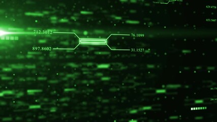 Green color 3d digital data flow big data binary code matrix hi-tech design dark technology background - Powered by Adobe