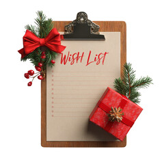 Festive Holiday Wish List Clipboard
