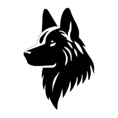 Dog Head Silhouette Vector Icon, Pet Animal Logo Design Illustration