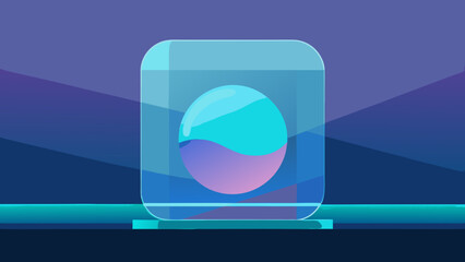 Glassmorphism Background with Blur Glass Panel Futuristic Illustration