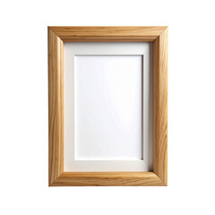 Minimalist Wooden Frame on Transparent Background