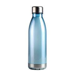 Firefly Photorealistic Isolated Reusable Glass Water Bottle with Stainless Steel Cap on Transparent Background