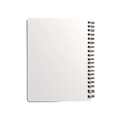 Open Spiral Notebook with Blank Pages on Transparent Background