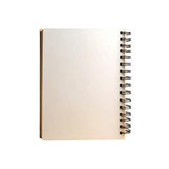 Isolated Spiral Notebook with Blank Pages on Transparent Background - Front View