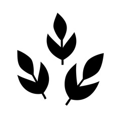 Three leaves illustration in black and white