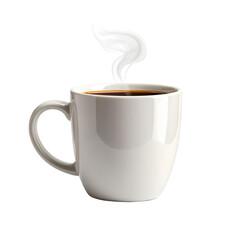 Hot Coffee Mug on Transparent Background