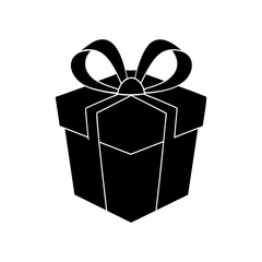 Gift box silhouette vector on white background