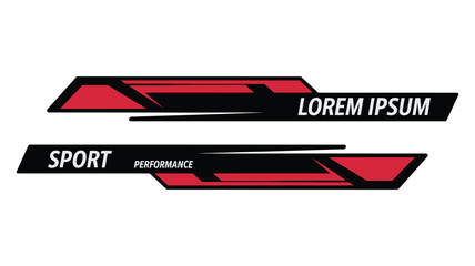 Car wrap vector set with sports stripes racing decals stickers ideal for car tuning motorsport design poster and digital illustration