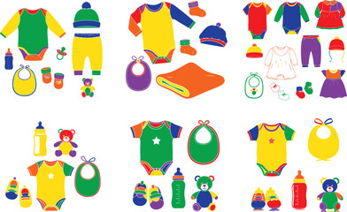 Colorful baby clothing and accessories baby clothes