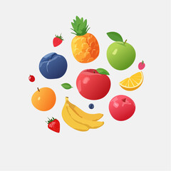 Citrus Fruit Set Vector