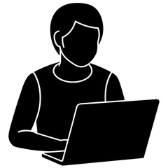 man with laptop computer