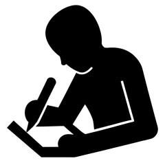 silhouette of a man working on a laptop