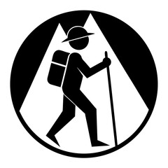 black and white cartoon illustration of a man with a sword