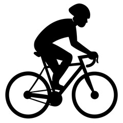 Obraz premium silhouette of a man riding a bike