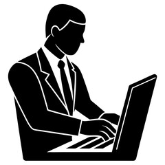 businessman working on laptop