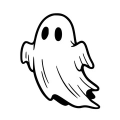 Naklejka premium Simple ghost floating spooky illustration