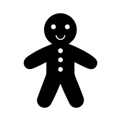 Gingerbread man silhouette vector on white background