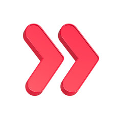 Forward fast icon 3d rendering 