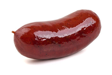Smoked Sausage Meat, isolated on white background