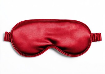 Red silk sleep mask, top view