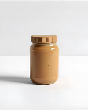 A jar of peanut butter, creamy, crunchy, plastic tub, glass jar, sealed, lid on, label, red, blue, green, branding, Jif, Skippy, Peter Pan, natural, organic, no-stir, oily top, roasted peanuts, smooth