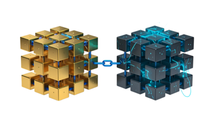  Blockchain Cube Connections Collection – isolated on transparent background