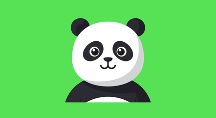 Obraz premium Cartoon Panda Bear with Black and White Fur.