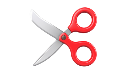Red-handled, gray blade scissors image