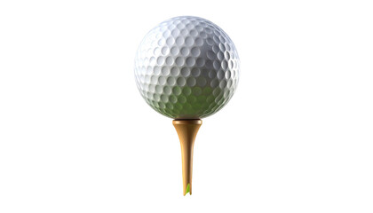 Golf ball on tee with green background