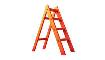 Orange ladder, angled on black background