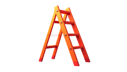 Orange ladder, angled on black background