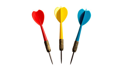 Three darts arranged on black