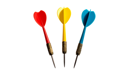 Three darts arranged on black