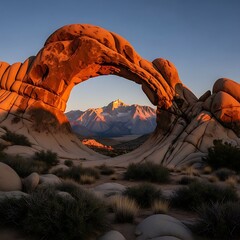Mobius Arch Framing Mount Whitney at Sunrise in the Alabama Hills.