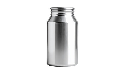 Plain aluminum bottle isolated
