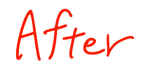 「After」手書き文字　赤色 © shokupan