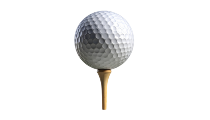 Golf ball sitting on wooden tee