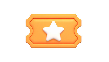 3D orange ticket with white star (2)