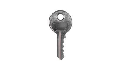 Simple metallic key on black background