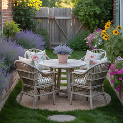 Fototapeta premium garden table and chairs