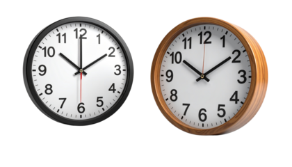  Corporate Wall Clock Set – isolated on transparent background